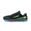 Lone Peak 9+ - Men by Altra Footwear in black and blue with Vibram Megagrip outsole and cushioned midsole for trail running and rugged terrain