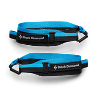 Distance Z Straps by Black Diamond in blue and black, durable lightweight climbing straps for secure gear attachment and outdoor use