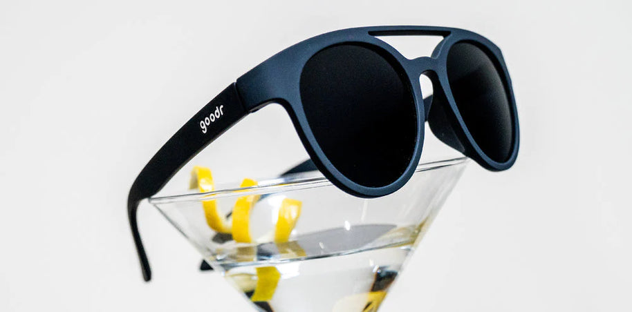 Professor 00G by Goodr in matte black, budget-friendly stylish glasses ideal for scholars with a quirky coffee-to-wine vibe.