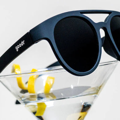 Professor 00G by Goodr in matte black, budget-friendly stylish glasses ideal for scholars with a quirky coffee-to-wine vibe.