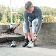 Element Quarter Lightweight w/Cushion Running Sock - Men by Darn Tough in black with mesh panels for breathability, designed for long-distance running.