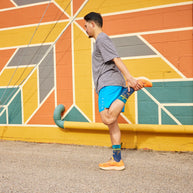 Ridge Runner Micro Crew Ultra Lightweight - Men by Darn Tough in blue and green moisture-wicking Merino wool socks for running