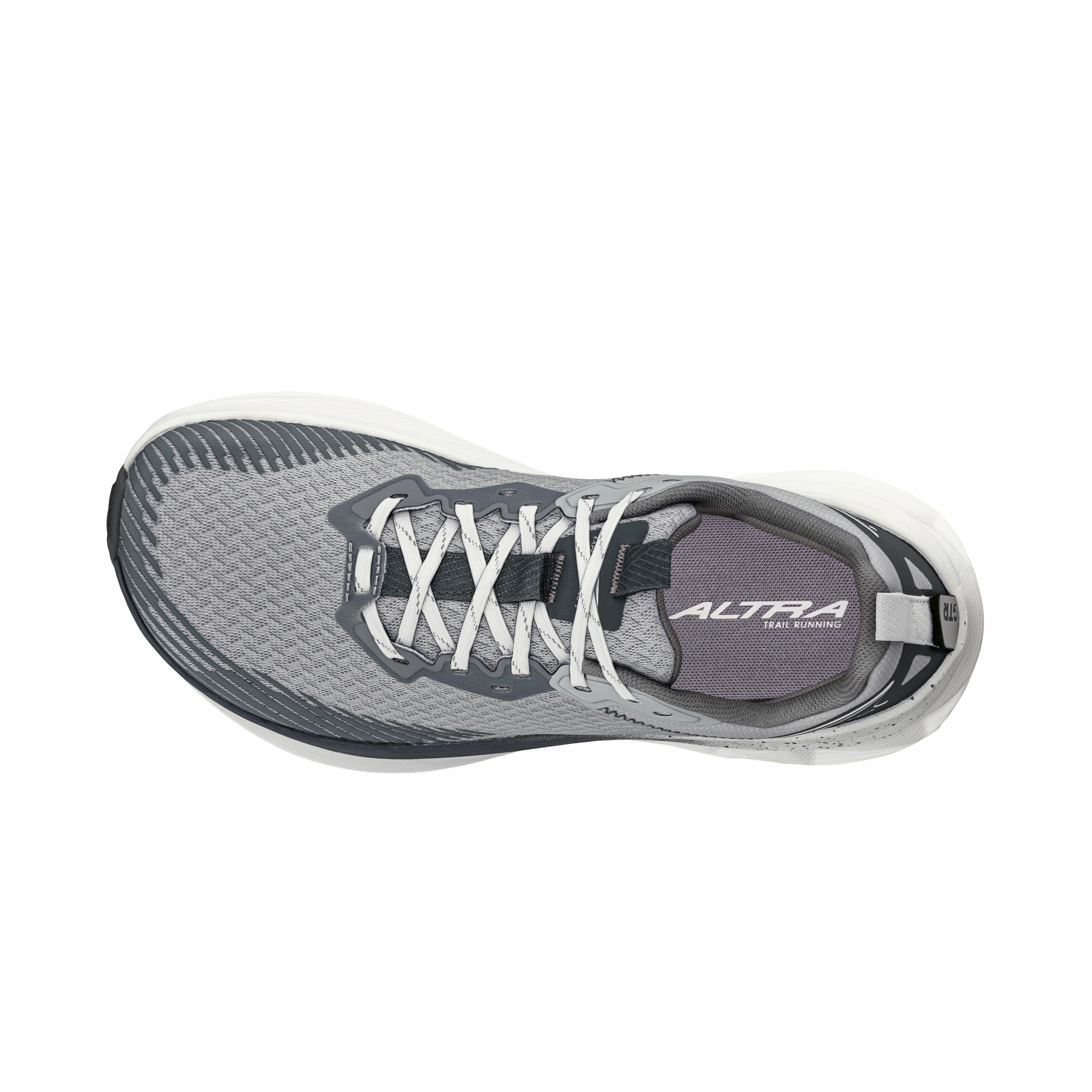 Experience Wild 2 - Women by Altra Footwear in grey and white lightweight trail running shoe with grippy outsole and breathable mesh upper