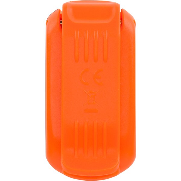 StrobeLight LED Safety Light Clip by Nathan in bright orange, lightweight LED safety light with clip for running and outdoor visibility