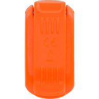 StrobeLight LED Safety Light Clip by Nathan in bright orange, lightweight LED safety light with clip for running and outdoor visibility