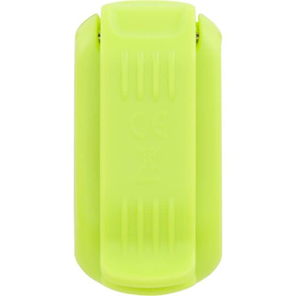 StrobeLight LED Safety Light Clip by Nathan in bright yellow, small lightweight LED clip with high visibility for running safety outdoors