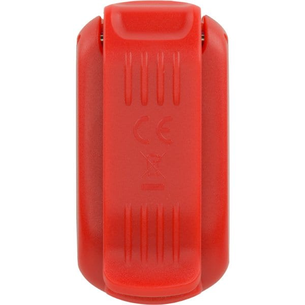 StrobeLight LED Safety Light Clip by Nathan in red, small lightweight LED clip-on for visibility and safety during running or outdoor use