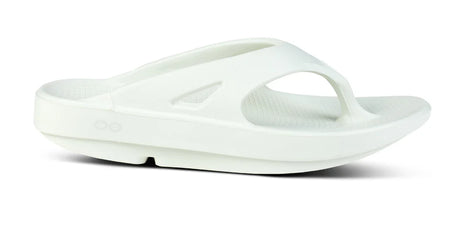 OOriginal - Unisex by Oofos in white lightweight recovery sandal with OOfoam technology designed for comfort and post-run relief