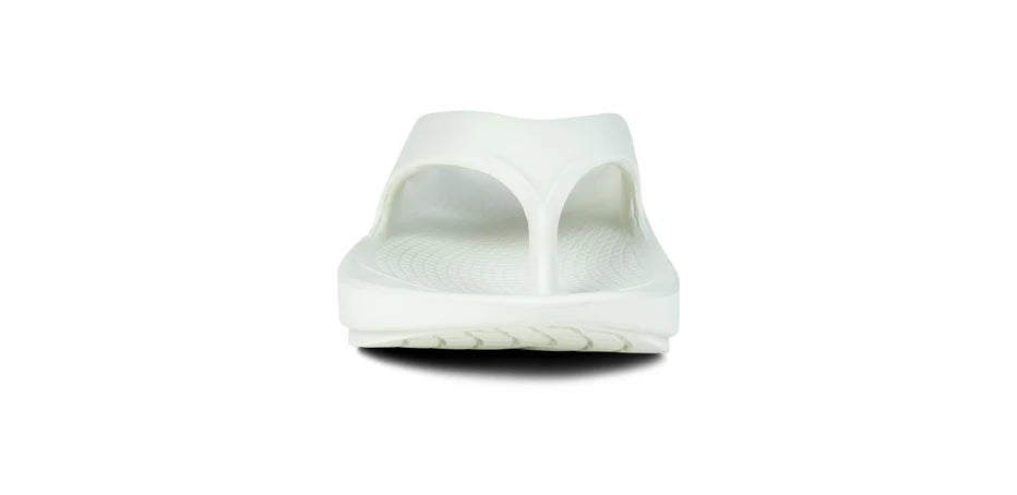 OOriginal - Unisex by Oofos in white slip-on slides with OOfoam recovery technology for comfort and support after running or everyday use