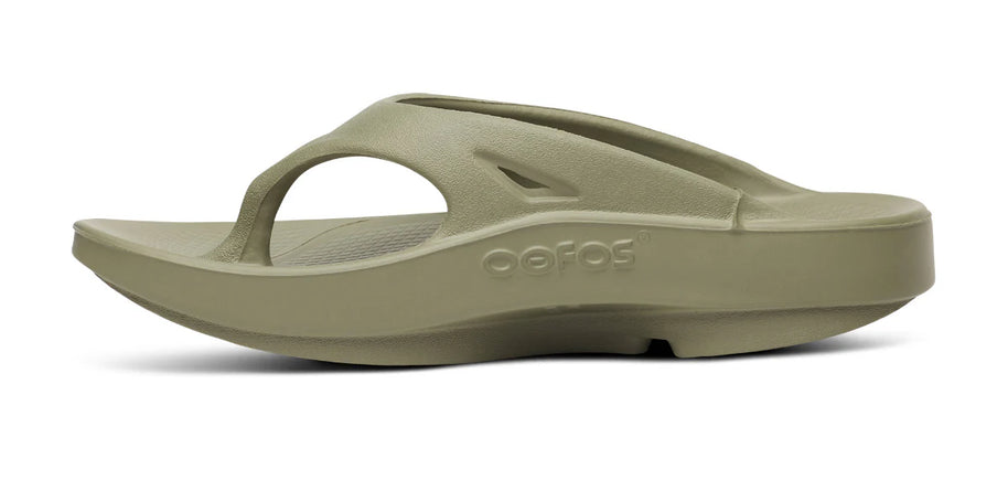 OOriginal - Unisex by Oofos in olive green, recovery slides with OOfoam technology for superior comfort and post-run relief