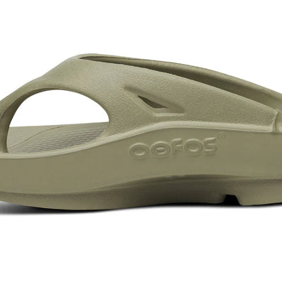 OOriginal - Unisex by Oofos in olive green, recovery slides with OOfoam technology for superior comfort and post-run relief