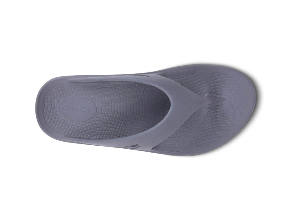OOriginal - Unisex by Oofos in grey, lightweight slides with OOfoam recovery technology for comfort and post-run recovery