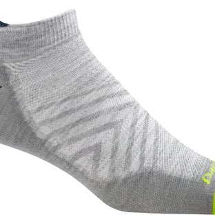 Run No Show Tab Ultra-Lightweight Running Sock - Men by Darn Tough in grey, neon green with chafe-free cuff and flex zones for running