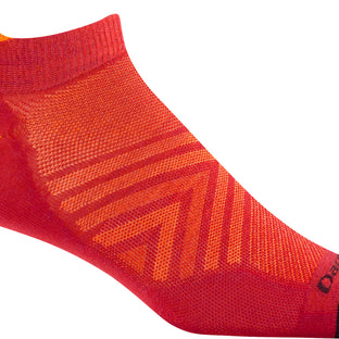 Run No Show Tab Ultra-Lightweight Running Sock - Men by Darn Tough in red and orange with chafe-free cuff and high-performance flex zones for running