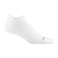 Run No Show Tab Ultra-Lightweight Running Sock - Men by Darn Tough in white with silky cuff and flex zones for chafe-free running comfort