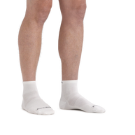 Run Quarter Ultra-Lightweight Running Sock - Men by Darn Tough in white with silky ribbing and ankle coverage for training and road running