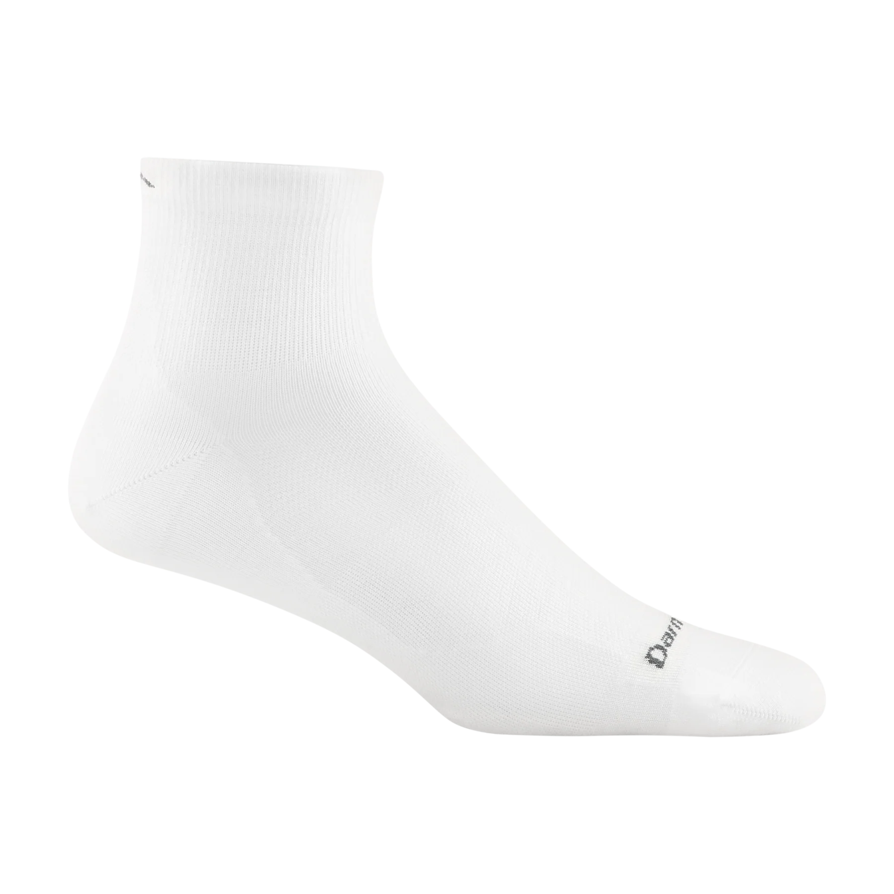 Run Quarter Ultra-Lightweight Running Sock - Men by Darn Tough in white with ultra-lightweight fit and added ankle coverage for running and training.