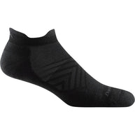 Run No Show Tab Ultra-Lightweight w/Cushion Running Sock - Men by Darn Tough in black, Merino Wool, blister protection and sweat-wicking.