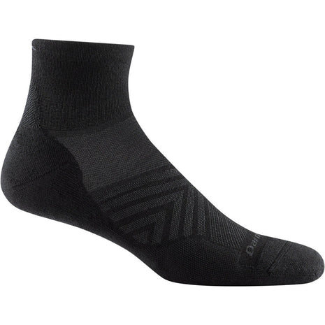 Run Quarter Ultra-Lightweight w/Cushion Running Sock - Men by Darn Tough in black, ultra-lightweight with ankle coverage and cushioned support ideal for running and training