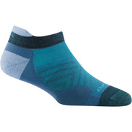 Run No Show Tab Ultra-Lightweight w/Cushion Running Sock - Women by Darn Tough in blue shades with Merino wool for blister protection and sweat-wicking