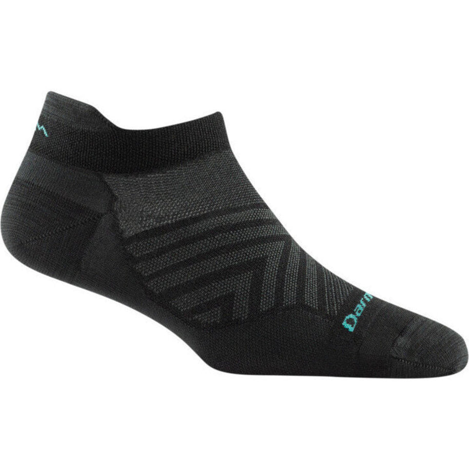 Run No Show Tab Ultra-Lightweight w/Cushion Running Sock - Women by Darn Tough in black, ultra-light Merino Wool for blister protection and sweat-wicking