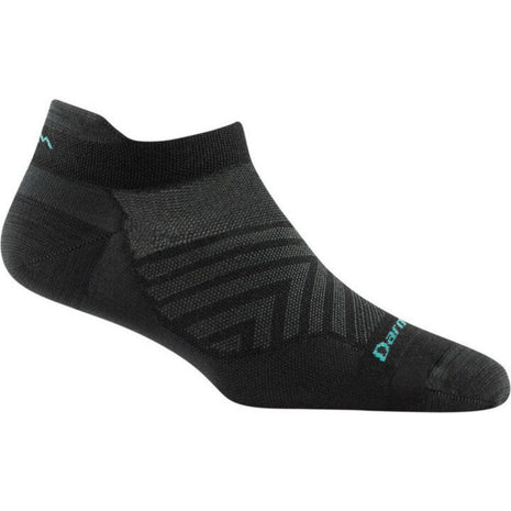 Run No Show Tab Ultra-Lightweight w/Cushion Running Sock - Women by Darn Tough in black, ultra-light Merino Wool for blister protection and sweat-wicking