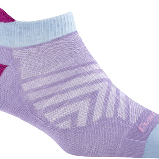 Run No Show Tab Ultra-Lightweight Running Sock - Women by Darn Tough in purple and pink, Merino Wool, blister protection and sweat-wicking for running