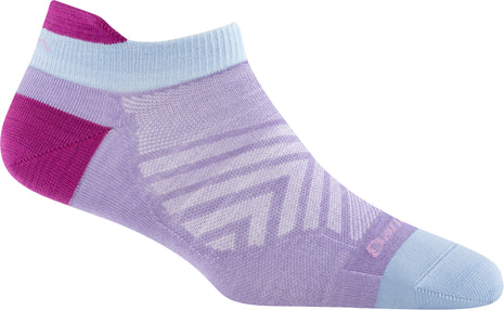 Run No Show Tab Ultra-Lightweight Running Sock - Women by Darn Tough in purple and pink, Merino Wool, blister protection and sweat-wicking for running