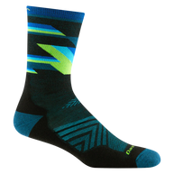 Bolt Micro Crew Ultra-Lightweight w/Cushion Running Sock - Men by Darn Tough in black blue and green with ultra-light Meri for running