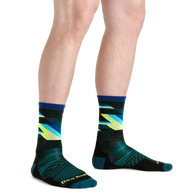 Bolt Micro Crew Ultra-Lightweight w/Cushion Running Sock - Men by Darn Tough in black with vintage van stripes, lightweight Meri wool for running