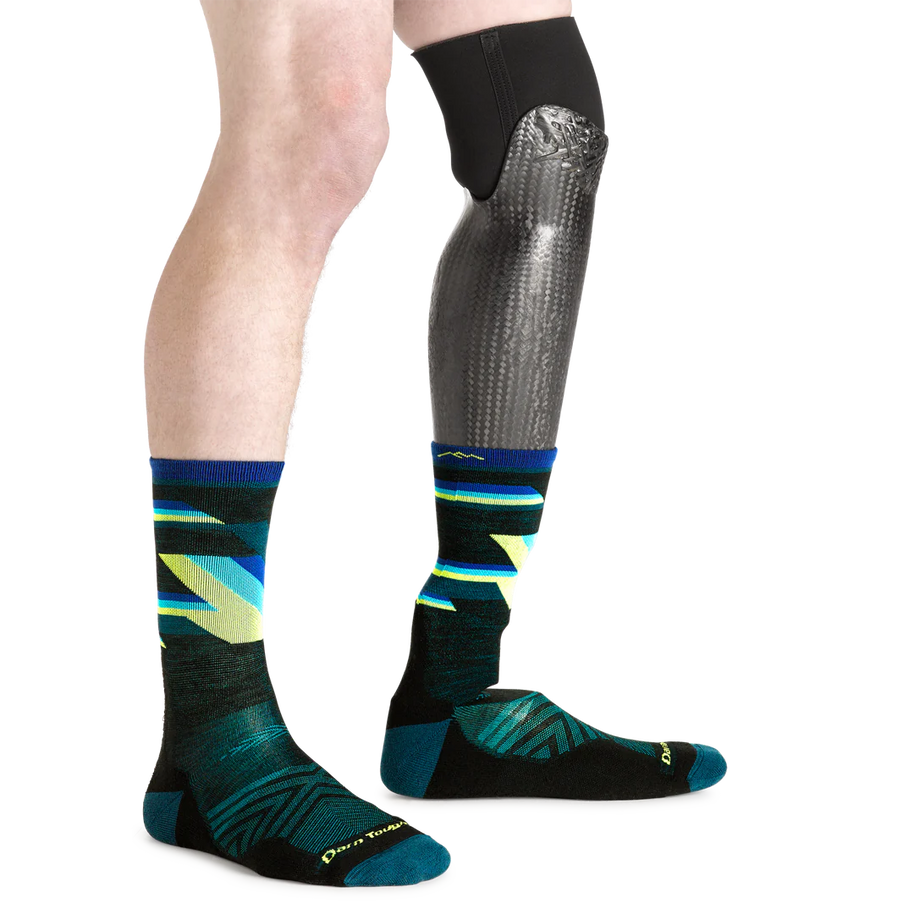 Bolt Micro Crew Ultra-Lightweight w/Cushion Running Sock - Men by Darn Tough in black blue green for lightweight cushioned running comfort