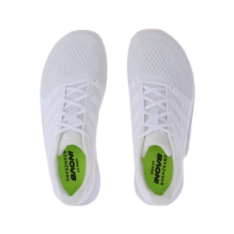F-Lite Wide - Women by Inov8 in white and lime green, flexible cross training shoe for running, lifting, and climbing