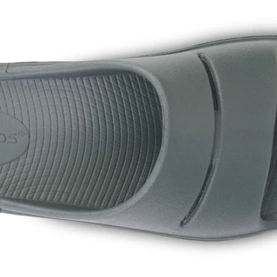 OOahh - Unisex by Oofos in grey with OOfoam strap for impact absorption and support, ideal for recovery and casual wear.