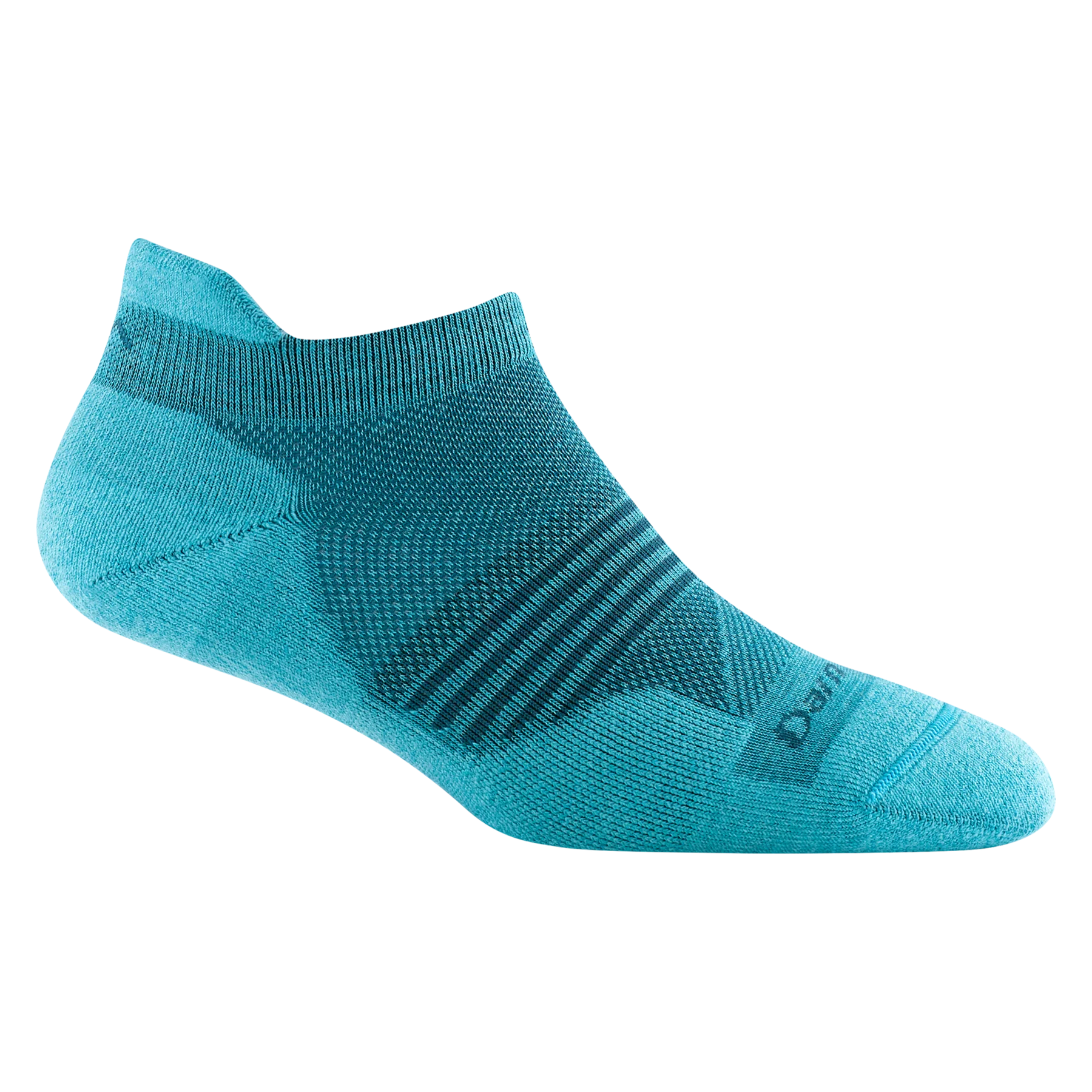 Element No Show Tab Lightweight w/Cushion Running Sock - Women by Darn Tough in turquoise, cushioned for bouncy comfort during running