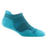 Element No Show Tab Lightweight w/Cushion Running Sock - Women by Darn Tough in turquoise, cushioned for bouncy comfort during running