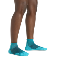 Element Quarter Lightweight w/Cushion Running Sock - Women by Darn Tough in teal with Merino wool and mesh panels for moisture-wicking running use