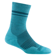 Element Micro Crew Lightweight w/Cushion Running Sock - Women by Darn Tough in teal blue, breathable Merino wool for running comfort and support