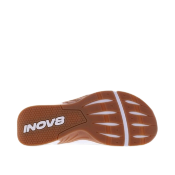F-Lite Wide - Women by Inov8 in gum sole and white, flexible cross training shoe for running lifting jumping and climbing