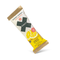 Energy Fruit Bars by Xact in lemon yellow and white, natural fruit energy bar with 50mg caffeine for running and outdoor use in Canada
