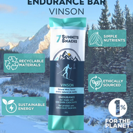 Vinson Dark Chocolate & Mint Endurance Bar (30g) by 7 Summit Snacks in green and navy, ethically sourced with 65% dark chocolate and electrolytes for endurance