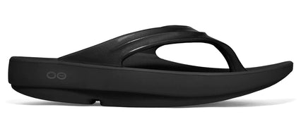 OOlala - Women by Oofos in black, lightweight sandal with patented OOfoam for impact absorption, ideal for casual and recovery wear