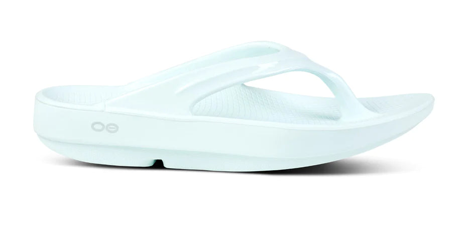 OOlala - Women by Oofos in light blue, lightweight slide sandal with patented OOfoam absorbing 37% more impact for all-day comfort