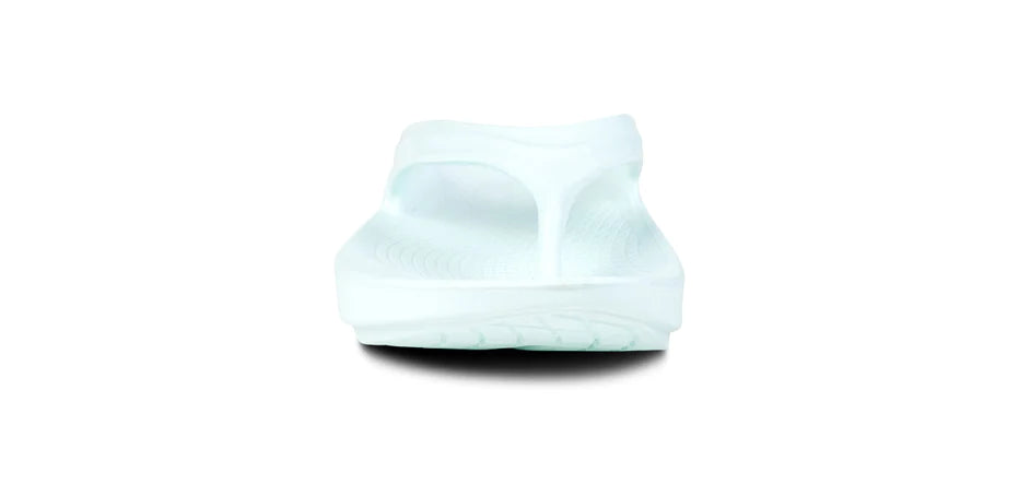 OOlala - Women by Oofos in white with patented OOfoam footbed absorbing 37% more impact, lightweight slides for all-day comfort
