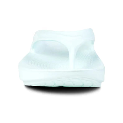 OOlala - Women by Oofos in white with patented OOfoam footbed absorbing 37% more impact, lightweight slides for all-day comfort