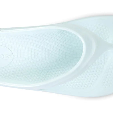 OOlala - Women by Oofos in light blue with patented OOfoam for impact absorption, lightweight slides ideal for casual wear and recovery