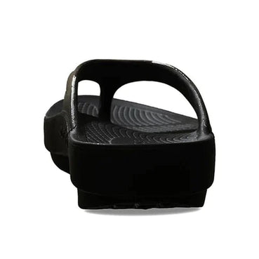 OOlala Luxe - Women by Oofos in black with patented OOfoam footbed, streamlined sandal for all-day comfort and stylish casual wear