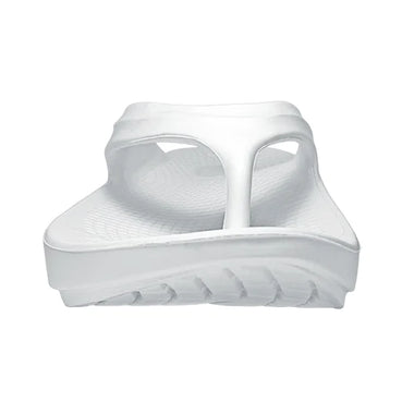 OOlala - Women by Oofos in white with patented OOfoam footbed absorbing 37% more impact, lightweight slides for comfort and recovery