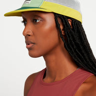 ALZCap Trail - Mountain Cut by Ciele in green and yellow with COOLmatic PLUS mesh for cooling and odor protection, ideal for running outdoors