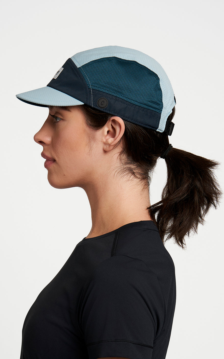 FSTCap SC - ZOF by Ciele in light blue and navy with cycling-inspired brim, low profile headwear for running and outdoor use from Canada