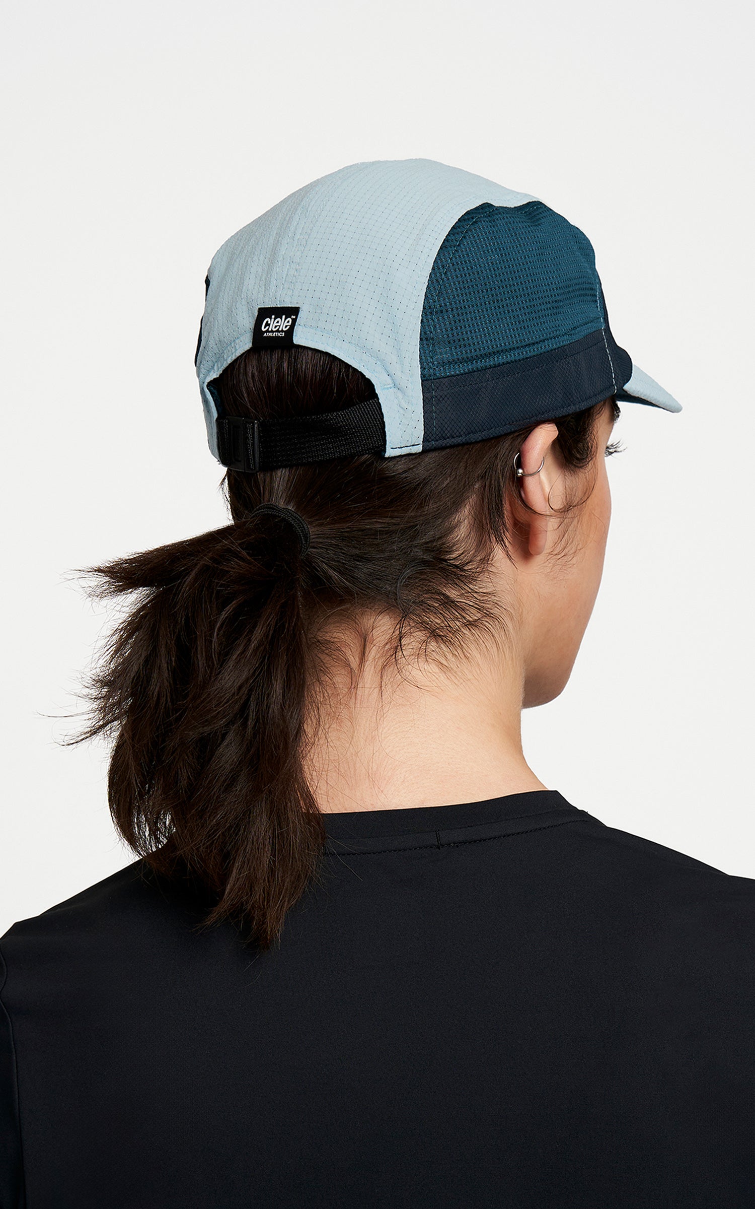 FSTCap SC - ZOF by Ciele in light blue and navy, low profile lightweight cycling-inspired cap ideal for running and outdoor use